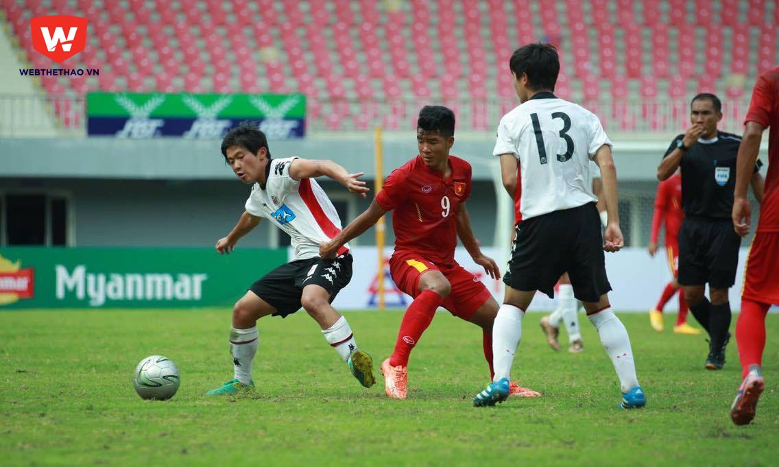 Không giành được chiến thắng trước U.18 Sapporo nhưng U.19 Việt Nam vẫn lọt vào chung kết KBZ Bank Cup. Ảnh: Minh Nguyệt