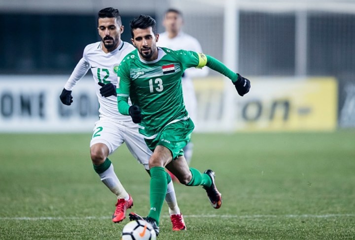 Bashar Resan (số 13) là đội trưởng của U23 Iraq.