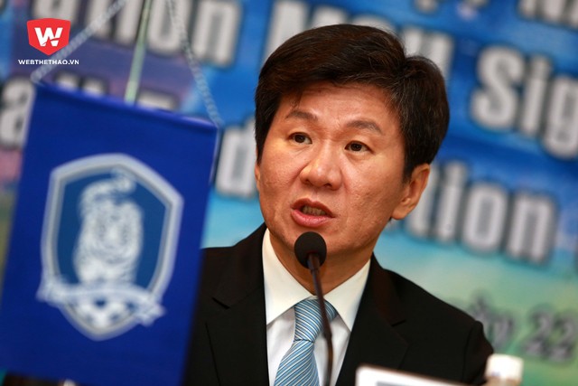 Chủ tịch KFA, ông Mong Gyu Chung mong muốn bóng đá Việt Nam sẽ trở thành thế lực tại châu Á. Hình ảnh: Hải Đăng.