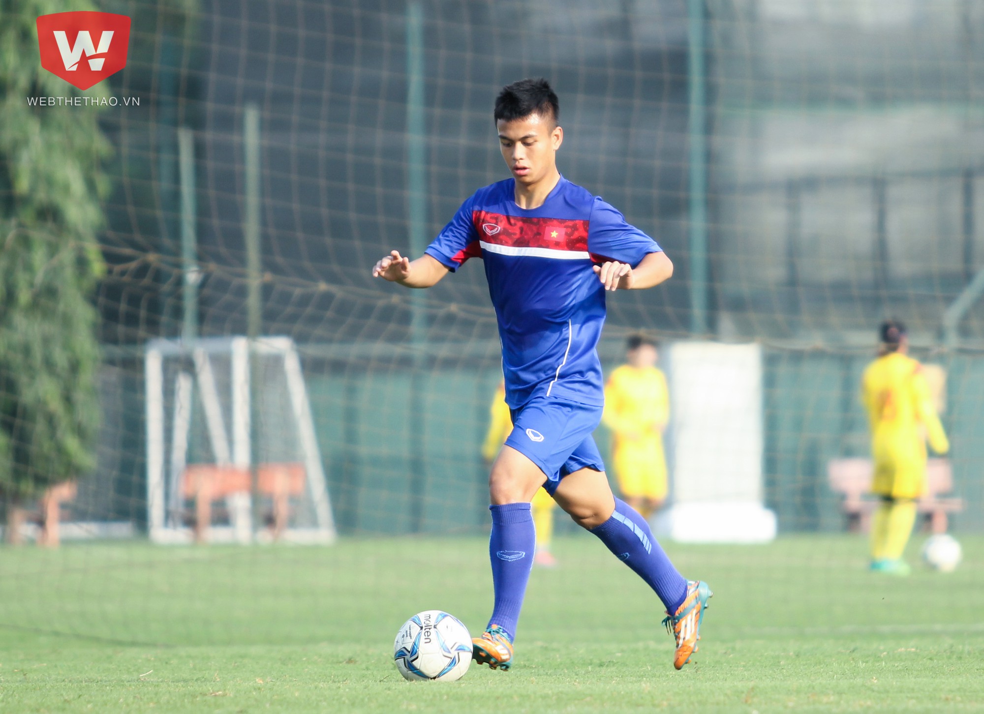 Tiền đạo Khắc Khiêm là cầu thủ duy nhất trong đội U19 Việt Nam hiện tại từng tham dự một sân chơi châu lục (U16 châu Á 2016). Ảnh: Trung Thu.