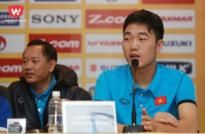Lương Xuân Trường thay mặt các cầu thủ khẳng định U23 Việt Nam đang có tâm lý rất thoải mái trước giải đấu ở Trung Quốc. Hình ảnh: Hải Đăng.