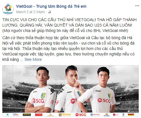 Viet Goal phối hợp với Hà Nội FC để các em nhỏ có cơ hội đến gần hơn với các thần tượng.