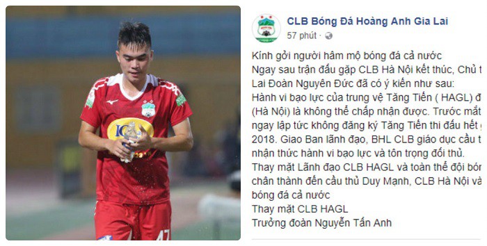 Án phạt nặng dành cho Tăng Tiến đến từ chính đơn vị chủ quản được cho là chưa quá vội vã. Hình ảnh: Trung Thu.