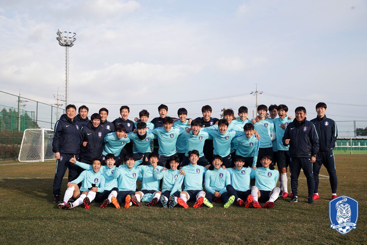 U23 Hàn Quốc đóng cửa tập luyện và đã kết thúc quá trình tập luyện trong nước vào ngày 3/1. Hình ảnh: KFA.