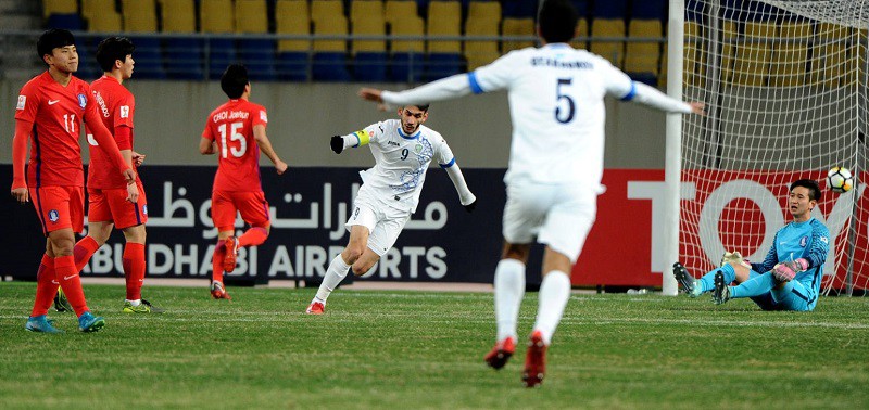 U23 Uzbekistan đánh bại U23 Hàn quốc 4-1 sau 120 phút thi đấu tại trận bán kết. Hình ảnh: AFC.