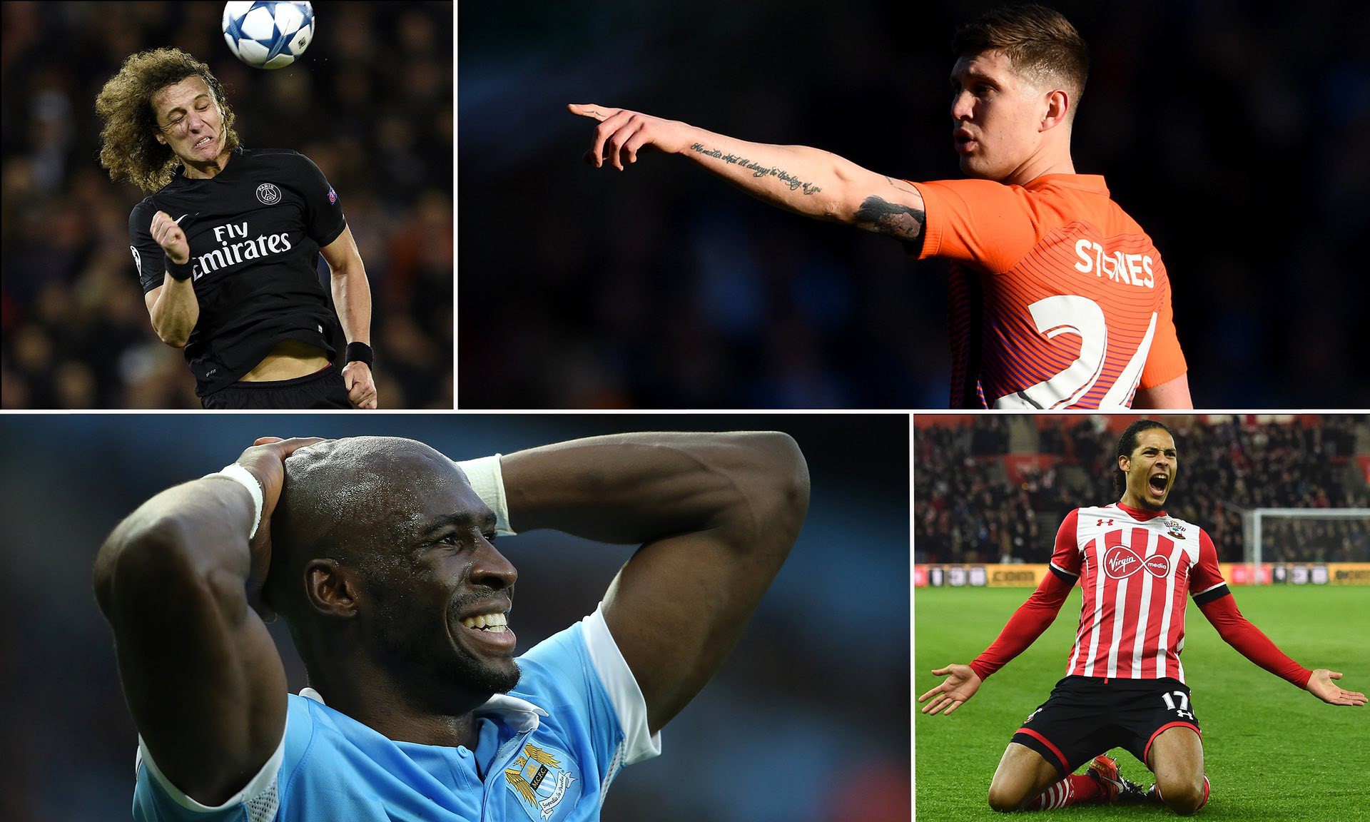 David Luiz, Stones, Mangala, Van Dijk là những trung vệ đắt giá nhất Premier League gần đây