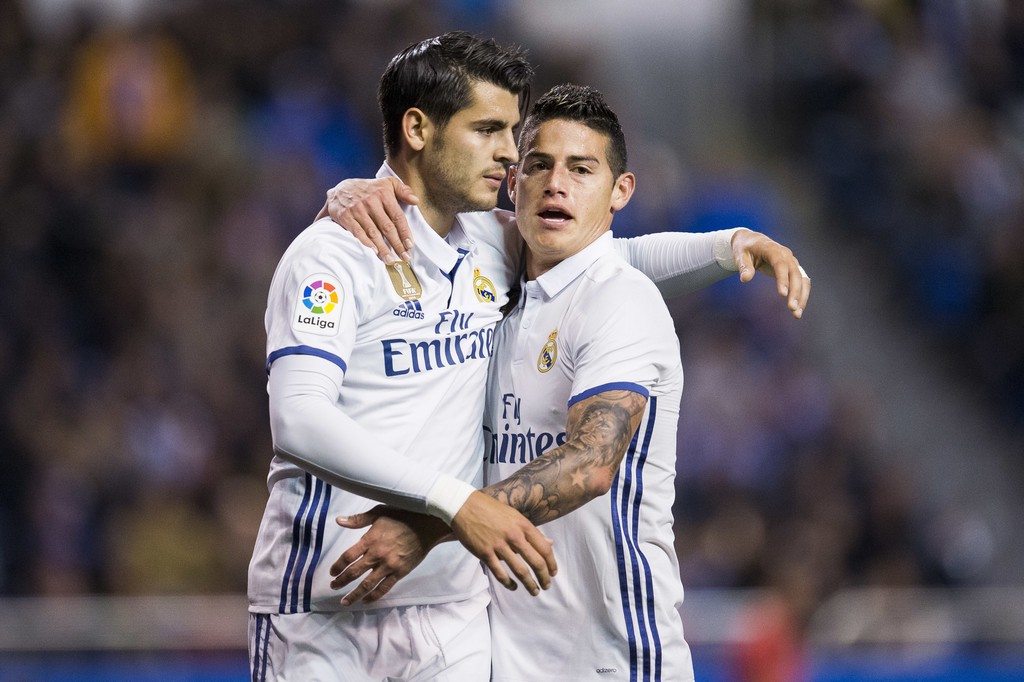 Morata và James Rodriguez vừa là nhân vật chính trong trận thắng Deportivo