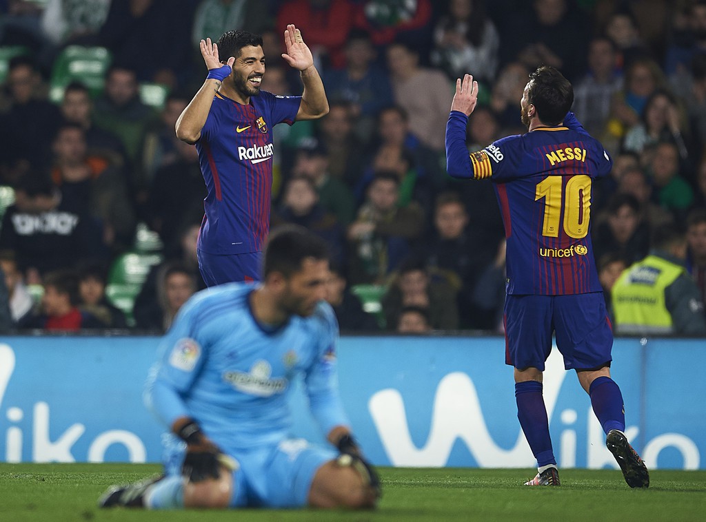 Hình ảnh: Messi và Suarez đã ghi tổng cộng 34 bàn tại la Liga mùa này