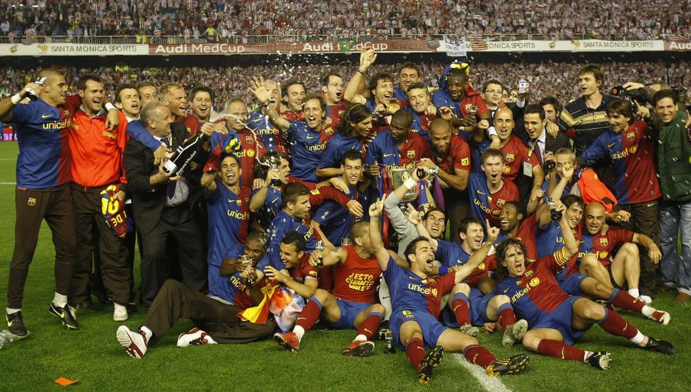Hình ảnh: Barca đoạt cú đúp đầu tiên trong thế kỷ 21 ở mùa 2008/09