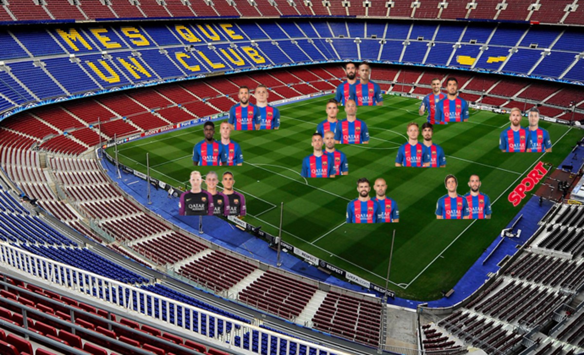Mỗi vị trí của Barcelona trên sân đều có ít nhất 2 sựa lựa chọn