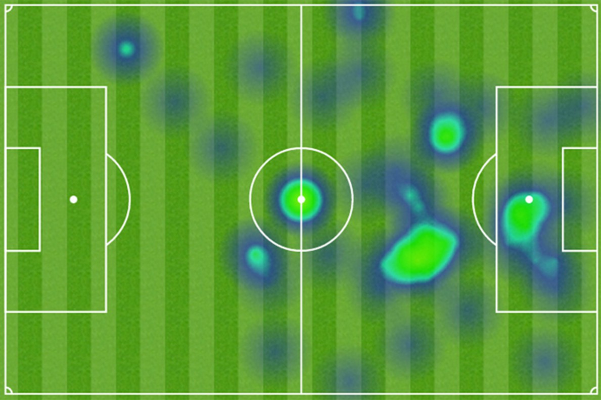 Ở trận gặp Man City, Suarez phải di chuyển phân tán khắp nơi