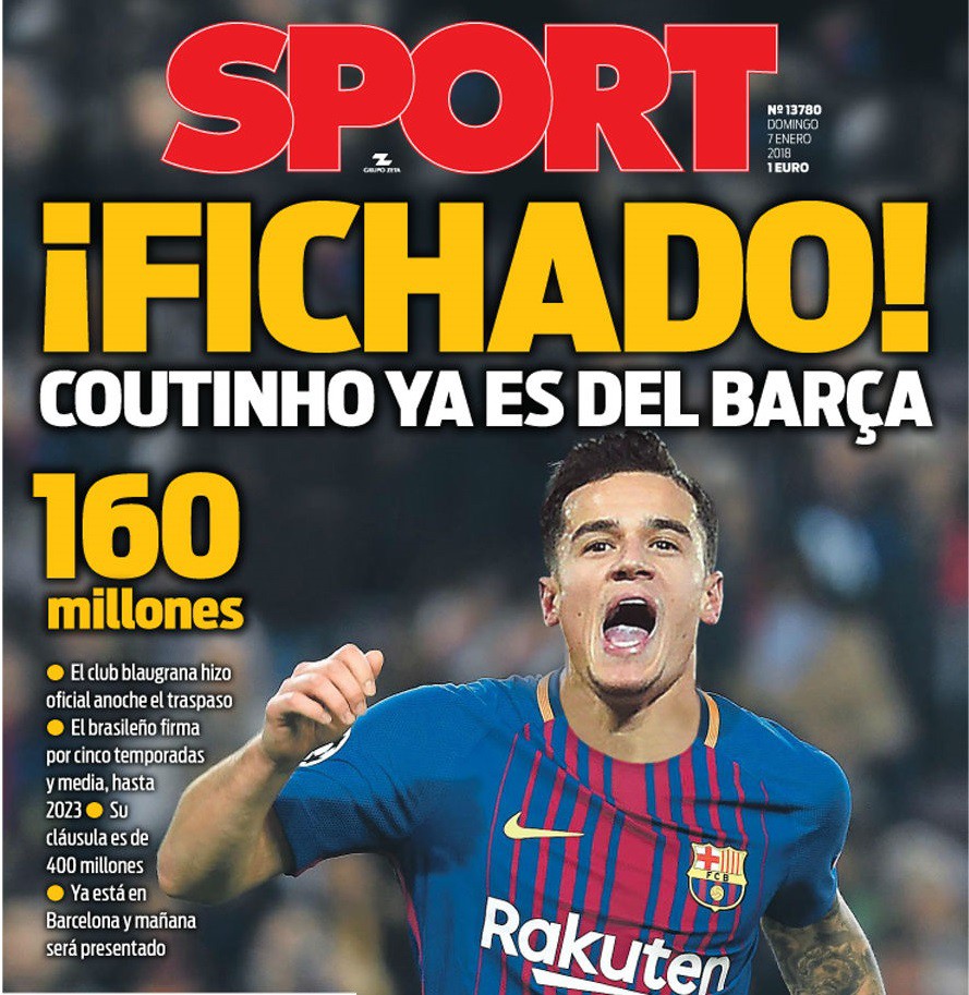 Hình ảnh: Với 160 triệu euro, Coutinho là hợp đồng đắt giá nhất lịch sử Barca