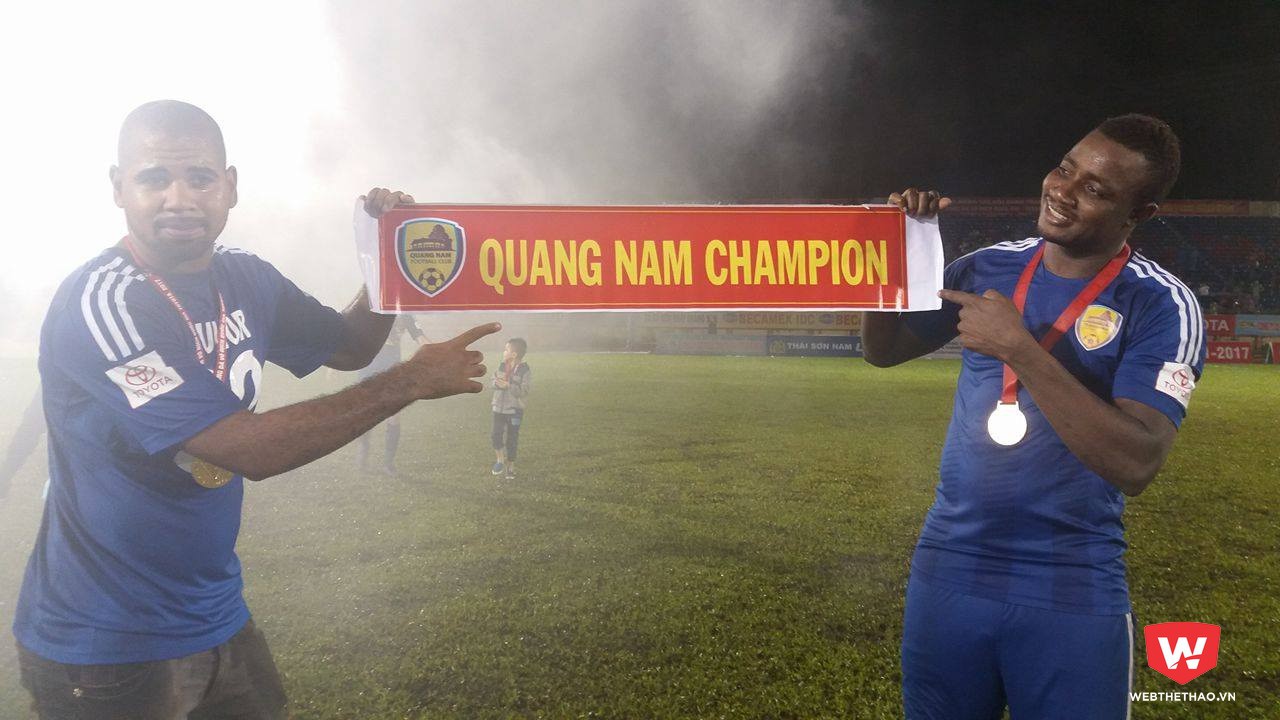 Claudecir có đóng góp lớn vào chức vô địch V.League 2017 của Quảng Nam. Ảnh: Huy Kha