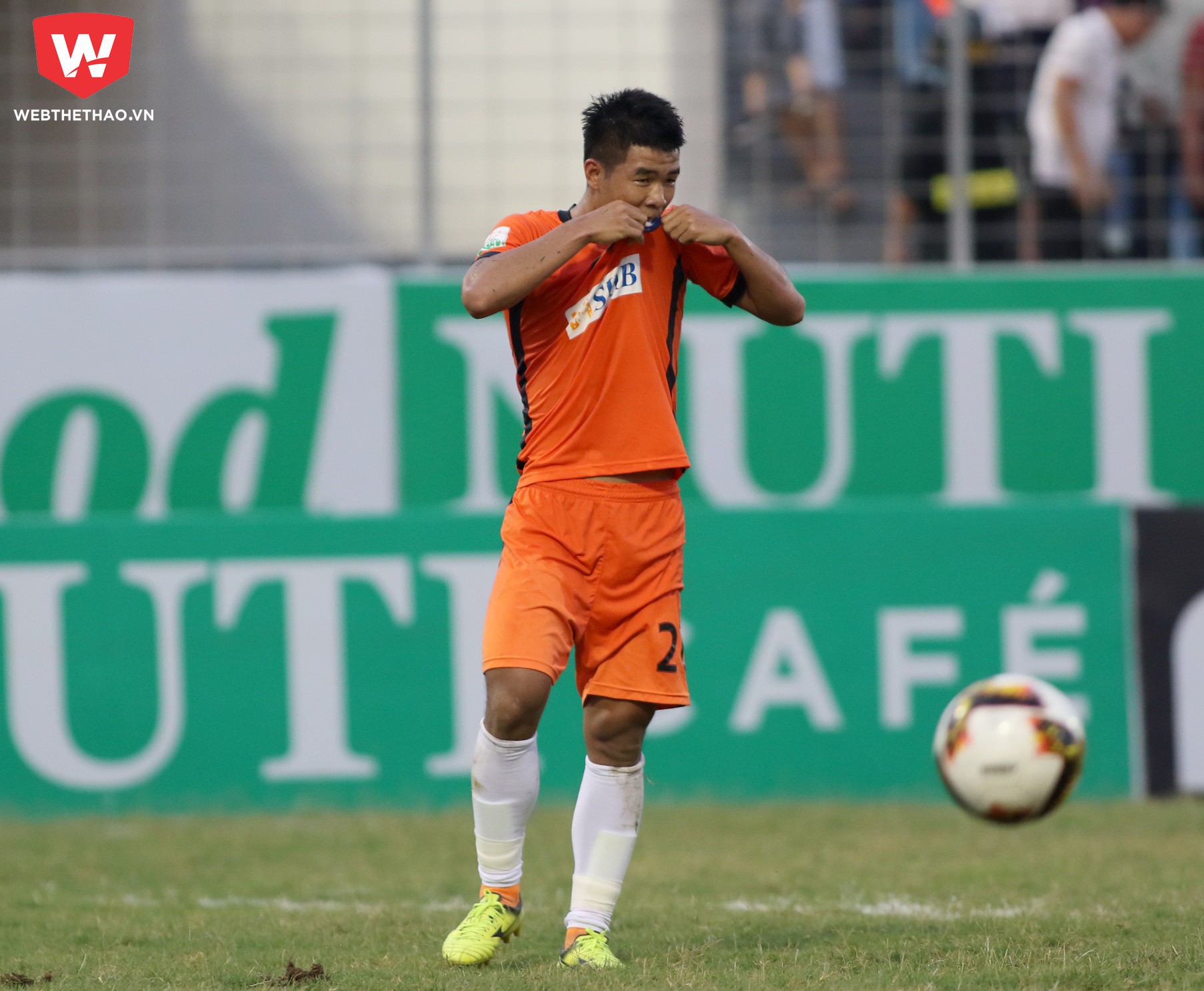 Hai bàn thắng của Hà Đức Chinh ở mùa giải này mang về 6 điểm cho SHB Đà Nẵng. Ảnh: Phi Lê