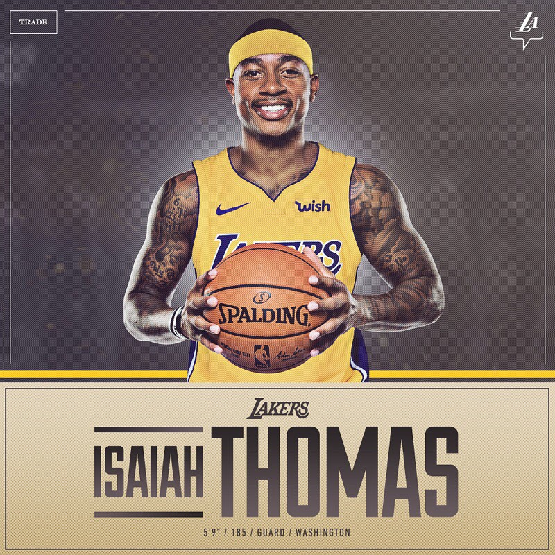 Los Angeles Lakers chào đón Isaiah Thomas.