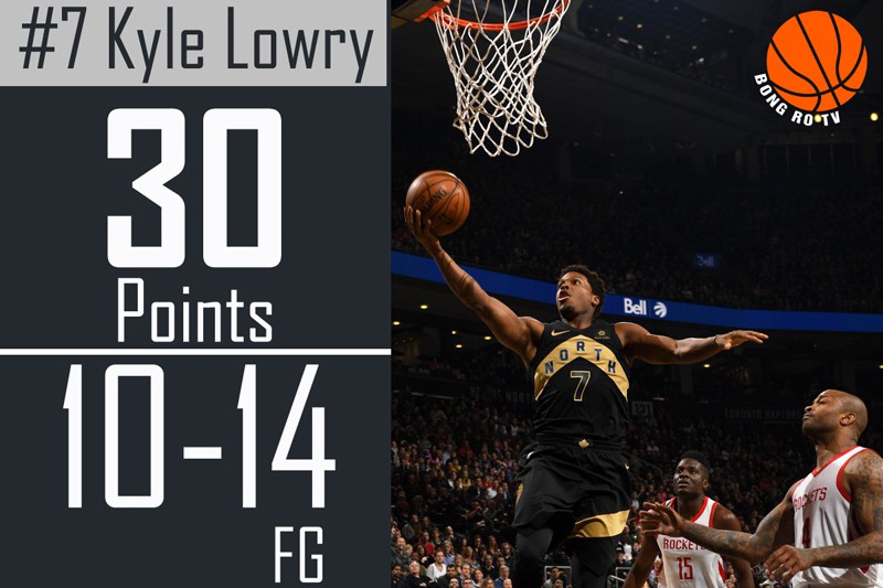 Kyle Lowry là cầu thủ xuất sắc nhất trận. Ảnh: Bóng rổ TV.