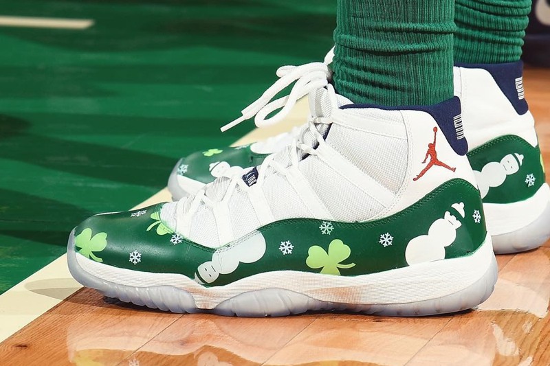 Marcus Morris của Boston Celtics với mẫu Air Jordan 11 được custom từ mẫu ‘Celtics PE’.