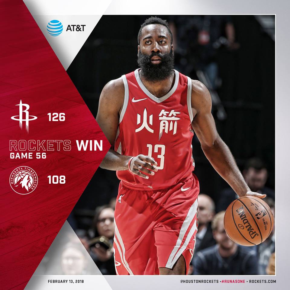Trận thắng thứ 9 liên tiếp cho Houston Rockets.