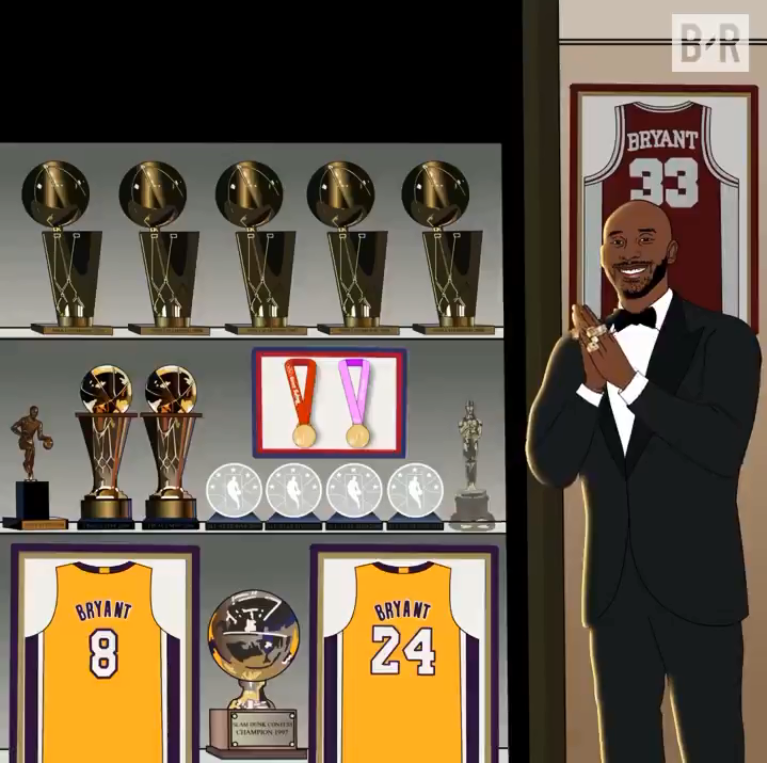''Tủ danh hiệu'' của Kobe Bryant nay đã có thêm một cúp vàng Oscar.