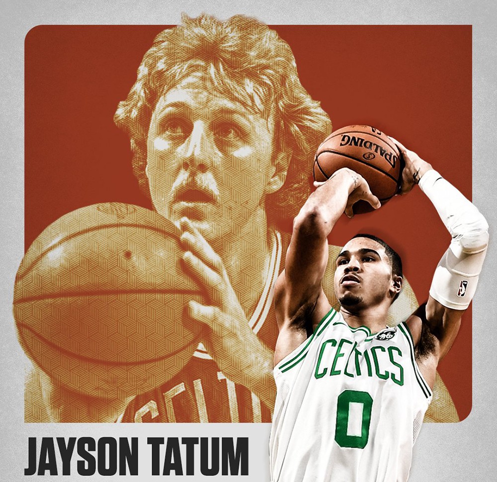 Jayson Tatum đang được so sánh với huyền thoại của Celtics Larry Bird.