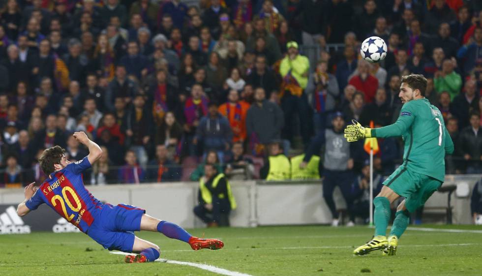 Sergi Roberto ghi bàn quyết định đưa Barcelona vào tứ kết Champions League 2016/17