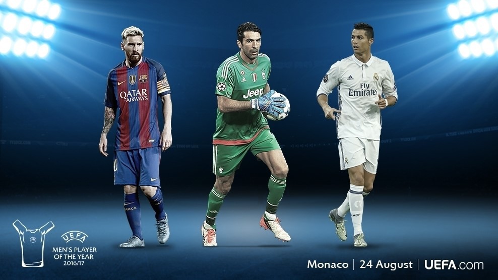 Messi, Buffon và Ronaldo là 3 ứng viên cuối cùng cho giải thưởng Nam cầu thủ xuất sắc nhất năm
