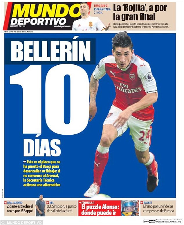 Barcelona chỉ cho Bellerin 10 ngày quyết định tương lai