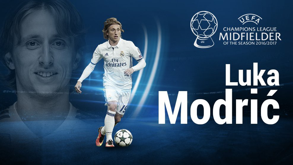 Luka Modric là ''Tiền vệ xuất sắc nhất Champions League 2016/17''