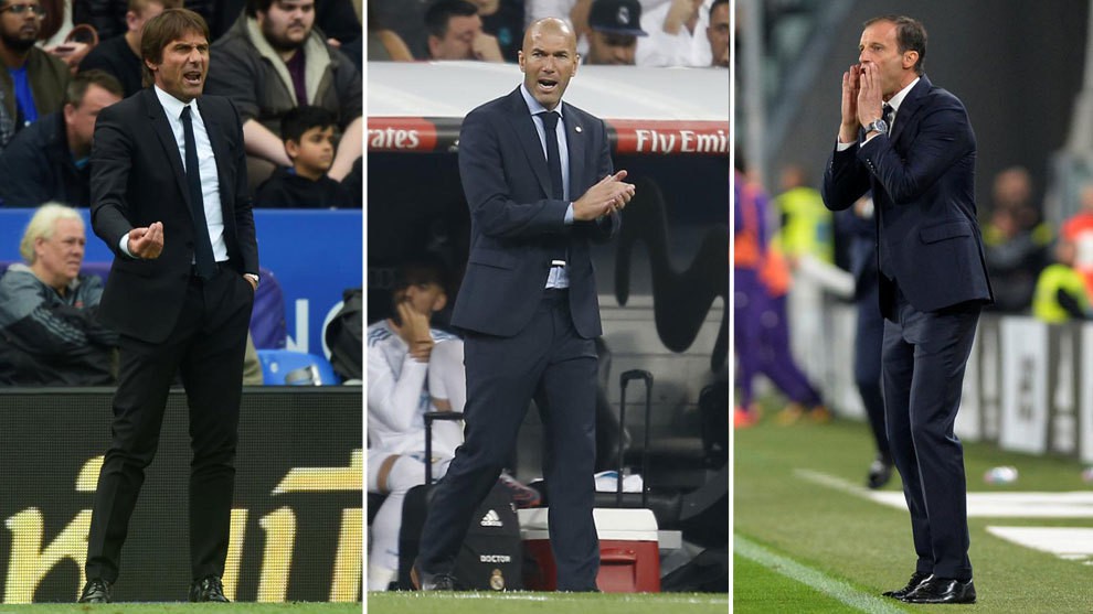 Antonio Conte, Zinedine Zidane và Max Allegri là 3 ứng viên rút gọn cho giải thường HLV xuất sắc nhất năm