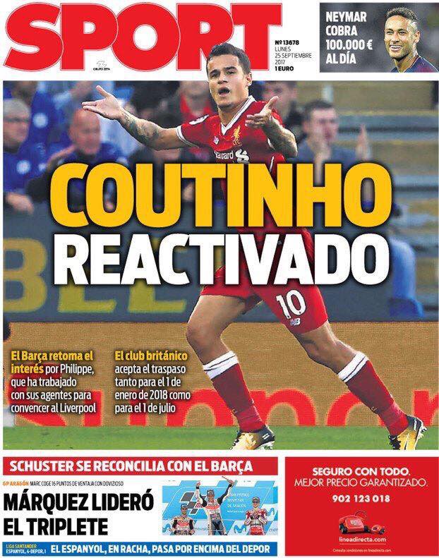 Barcelona sẽ quay trở lại thương vụ Coutinho trong tháng 1