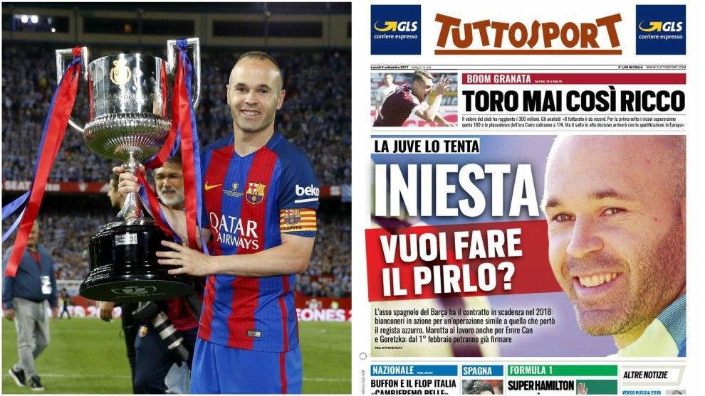 Iniesta có thể trở thành Pirlo mới của Juventus?