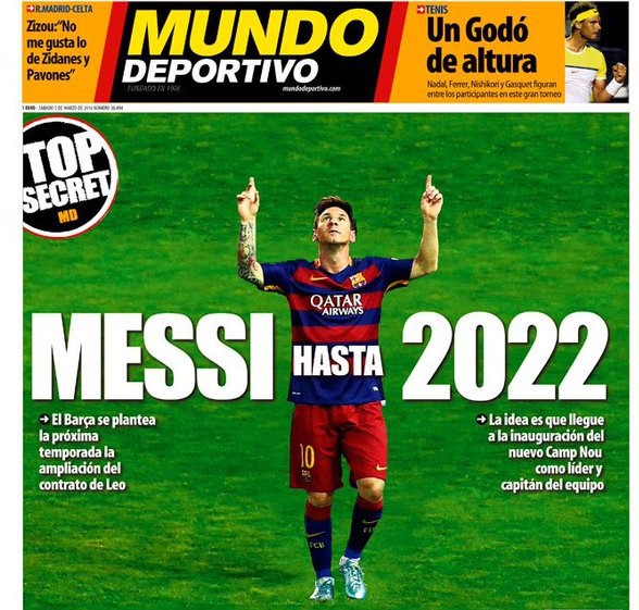 Messi sẽ gia hạn hợp đồng với Barcelona đến năm 2022