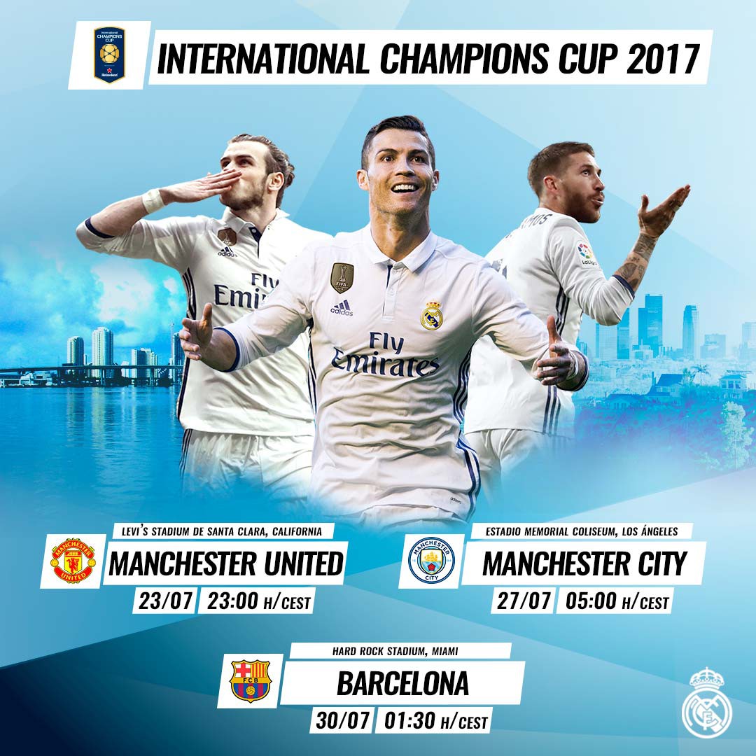 Lịch thi đấu mùa Hè 2017 của Real Madrid trên đất Mỹ