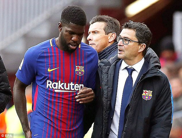 Barca sẽ mất Umtiti trong 8 tuần tới vì chấn thương gặp phải trong trận đấu với Celta Vigo