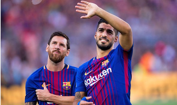 Hình ảnh: Barca đang tương đối thành công với sơ đồ 4-4-2 cùng cặp tiền đạo Messi-Suarez