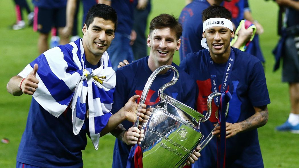 Bộ 3 thân nhiết:Suarez, Neymar, Messi.