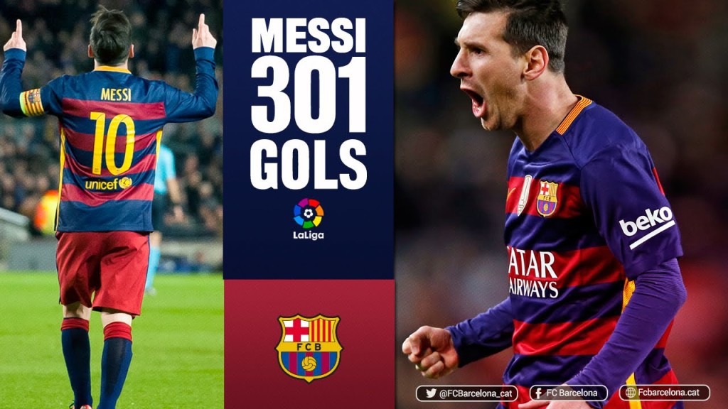 Messi chạm mốc 301 bàn thắng tại la Liga.