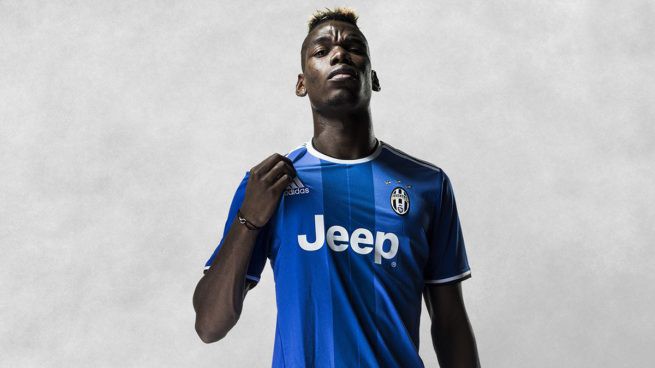 Hình ảnh Paul Pogba trong trang phục áo đấu sân khách mùa giải mới của Juventus.