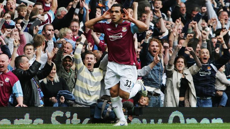 Nhiều khả năng Carlos Tevez sẽ trở lại Premier League thi đấu trong màu áo West Ham.