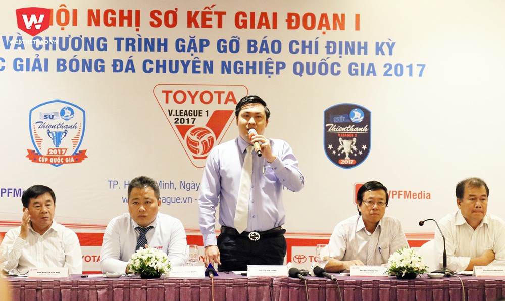 Tổng giám đốc Cao Văn Chóng phát biểu tại buổi sơ kết. Ảnh: Văn Nhân