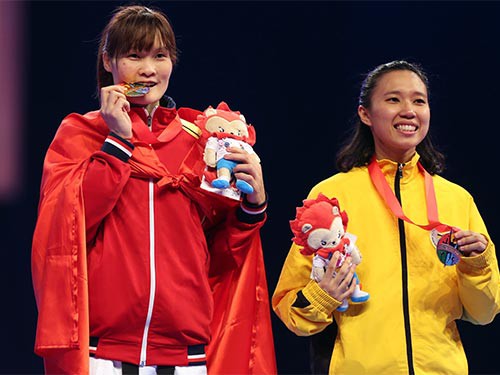 Nhà vô địch SEA Games Hà Thị Nguyên đã mất vé Olympic 2016 một cách đáng tiếc. Ảnh: NLĐO