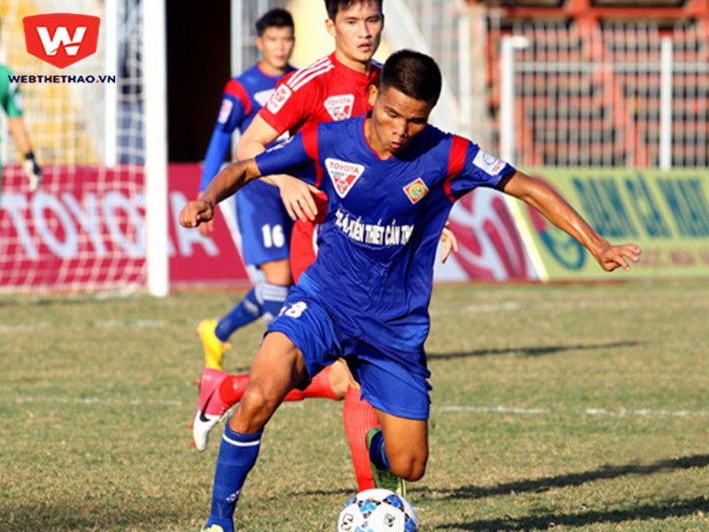 Văn Thắng đã ghi 16 bàn cho XSKT.Cần Thơ ở V.League 2015. Ảnh Dương Thu