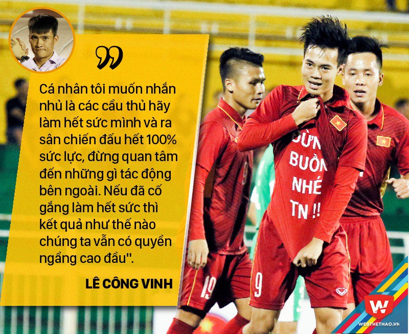 Lời nhắn nhủ của Công Vinh đến các cầu thủ U22 Việt Nam. Ảnh: Văn Nhân - Đồ họa: Bá Đức