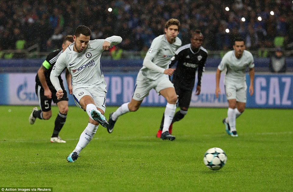 Chelsea dễ dàng đè bẹp Qarabag 4-0 để giành vé đi tiếp sớm 1 lượt đấu