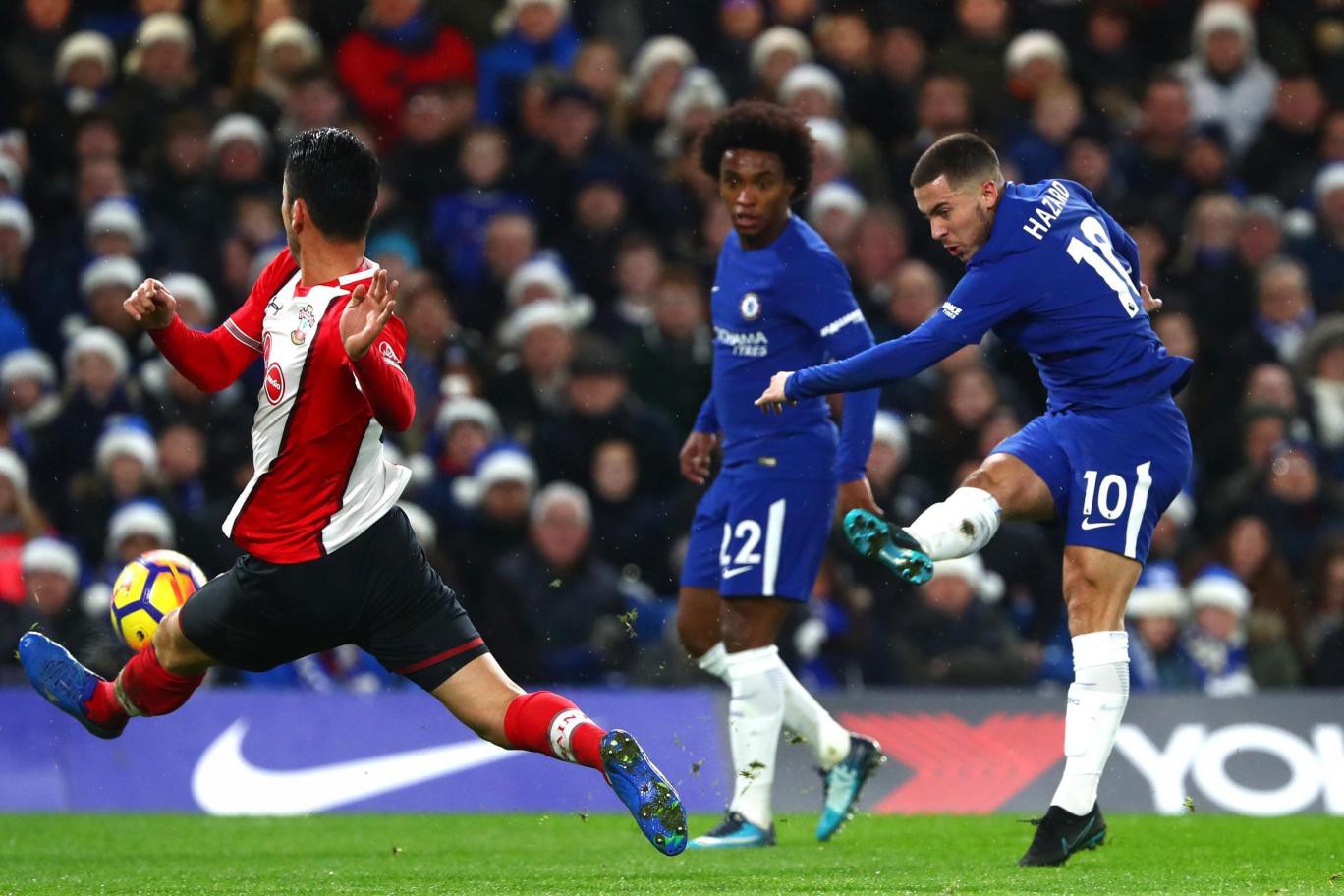 Hình ảnh: Hazard và các chân sút Chelsea đã dứt điểm kém hiệu quả trước Southampton