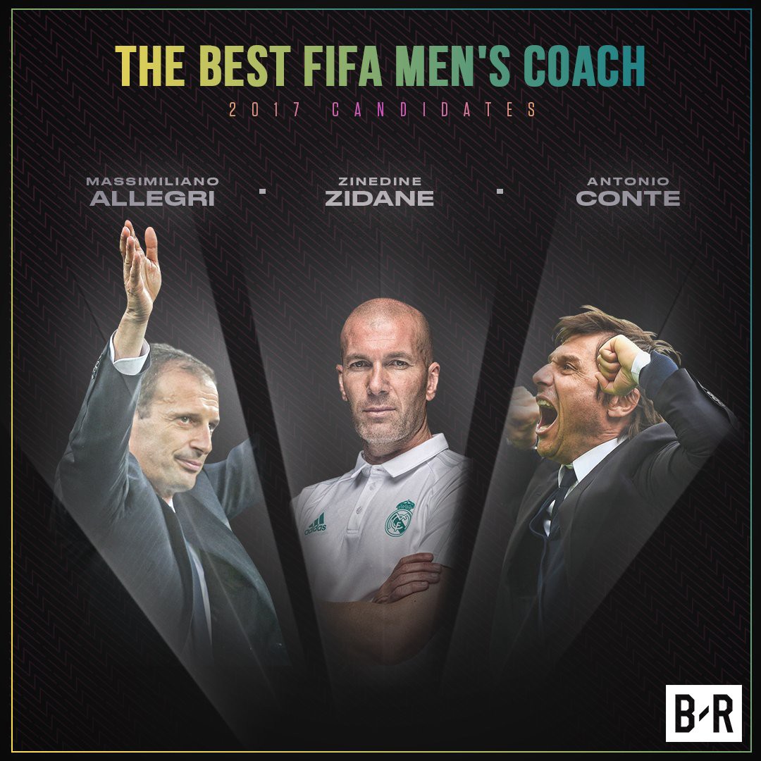 Zidane đang có cơ hội lớn giành giải HLV xuất sắc nhất năm 2017 của Fifa
