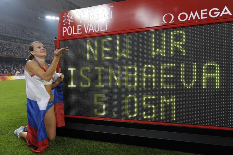Isinbayeva đang là người nắm giữ kỷ lục thế giới ở môn nhảy sào nữ.