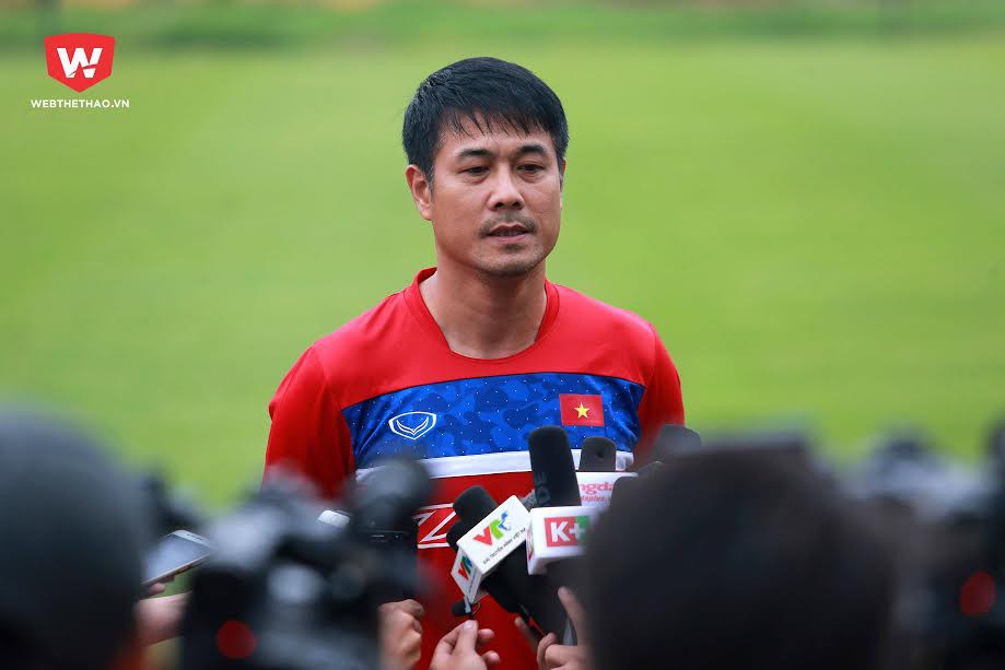 HLV Hữu Thắng tỏ ra lạc quan trước hành trình SEA Games 29. Ảnh: Hải Đăng.