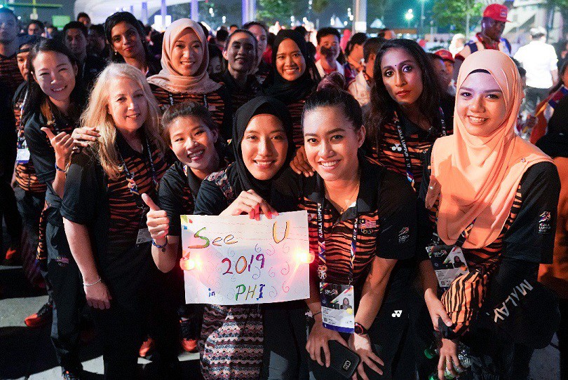 Đoàn VĐV Malaysia gửi lời chào tới Philippines, nước chủ nhà của SEA Games 30.