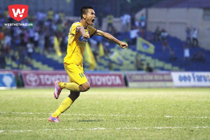 Cái duyên ghi bàn của Thắng ''điếc'' có thể quyết định kết quả trận đấu giữa FLC Thanh Hóa và Hải Phòng FC. Ảnh: TS